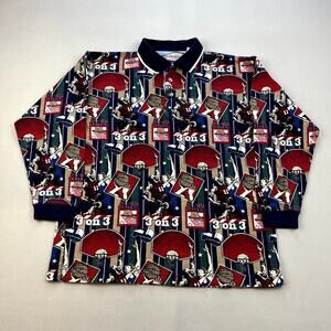 Vintage Basketball Shirt Rugby Polo Youth Medium Navy Blue Sports All-Star 90s